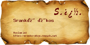 Srankó Ákos névjegykártya