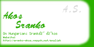 akos sranko business card